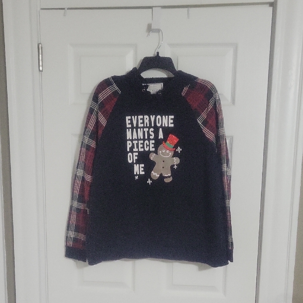 Derek Heart Black and Red Plaid Sweatshirt